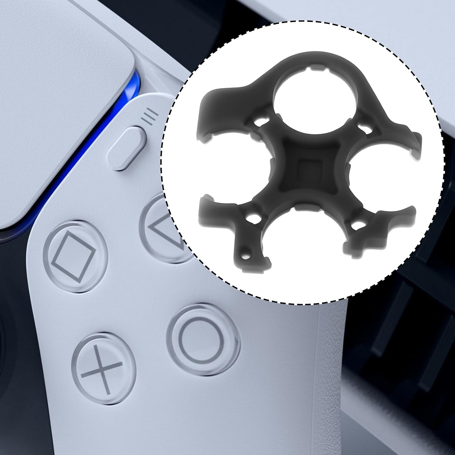 LT Easiyl 2 Sets Controller Rubber Silicone Button Pads Compatible with Playstation 5 2St Generation image number 2