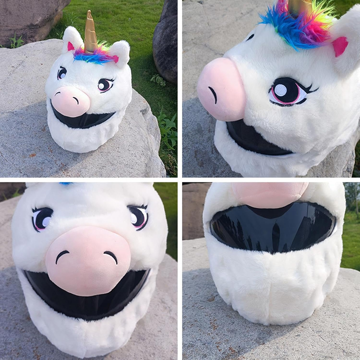 Helmet Cover Sleeve Cartoon Eye Catching Style Motorbike Outdoor Protective Gifts Increase Riding Fun Plush Soft Helmet Protective Cover image number 1