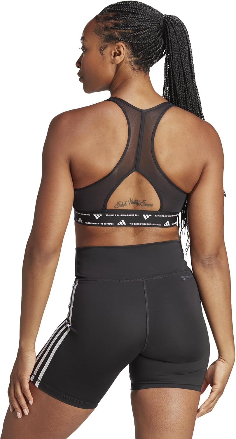 Adidas Performance Powerimpact 3-Stripes Women'S Medium-Support Training Bra, Black/White image number 6