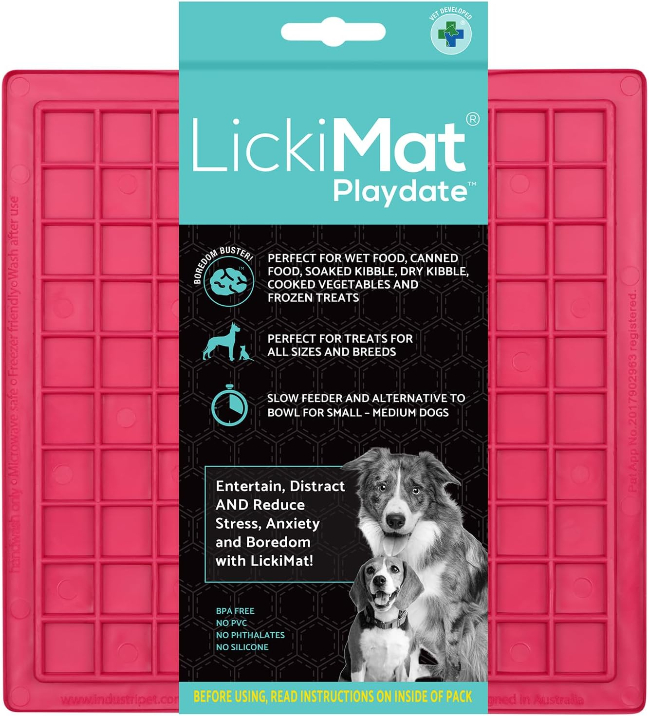 LICKIMAT Playdate - Small 20 X 20 Cm in Various Colours, Colour: Pink image number 1