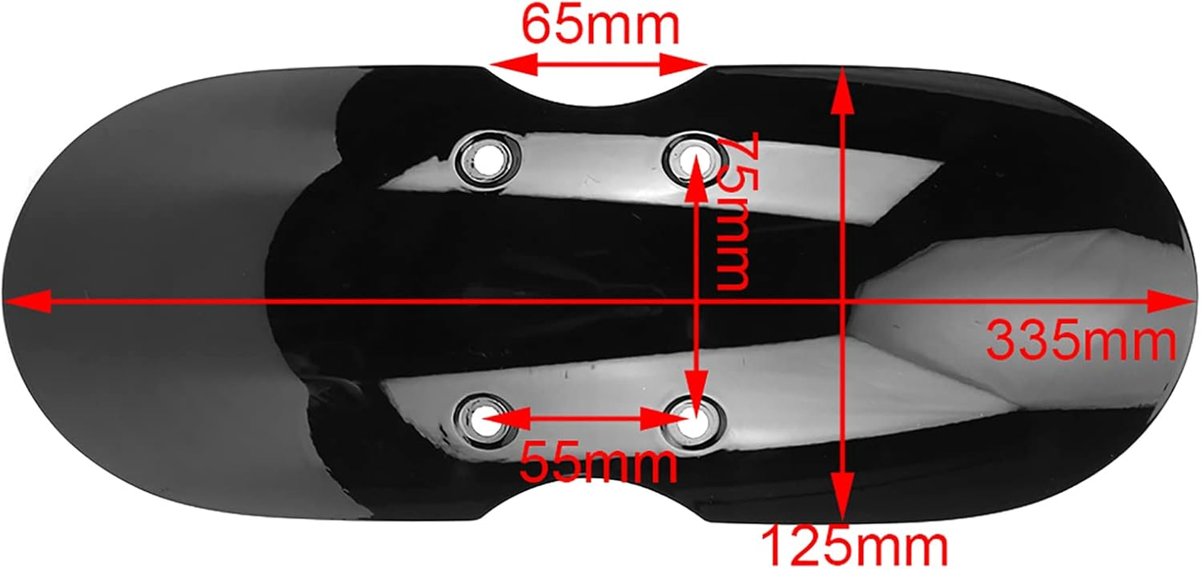 Motorcycle Front Fender Mudguard for Bonneville T100 Thruxton 900 2001-2016 - ABS Black Direct Replacement Fender, Air Cooled Models(Glossy Black) image number 3