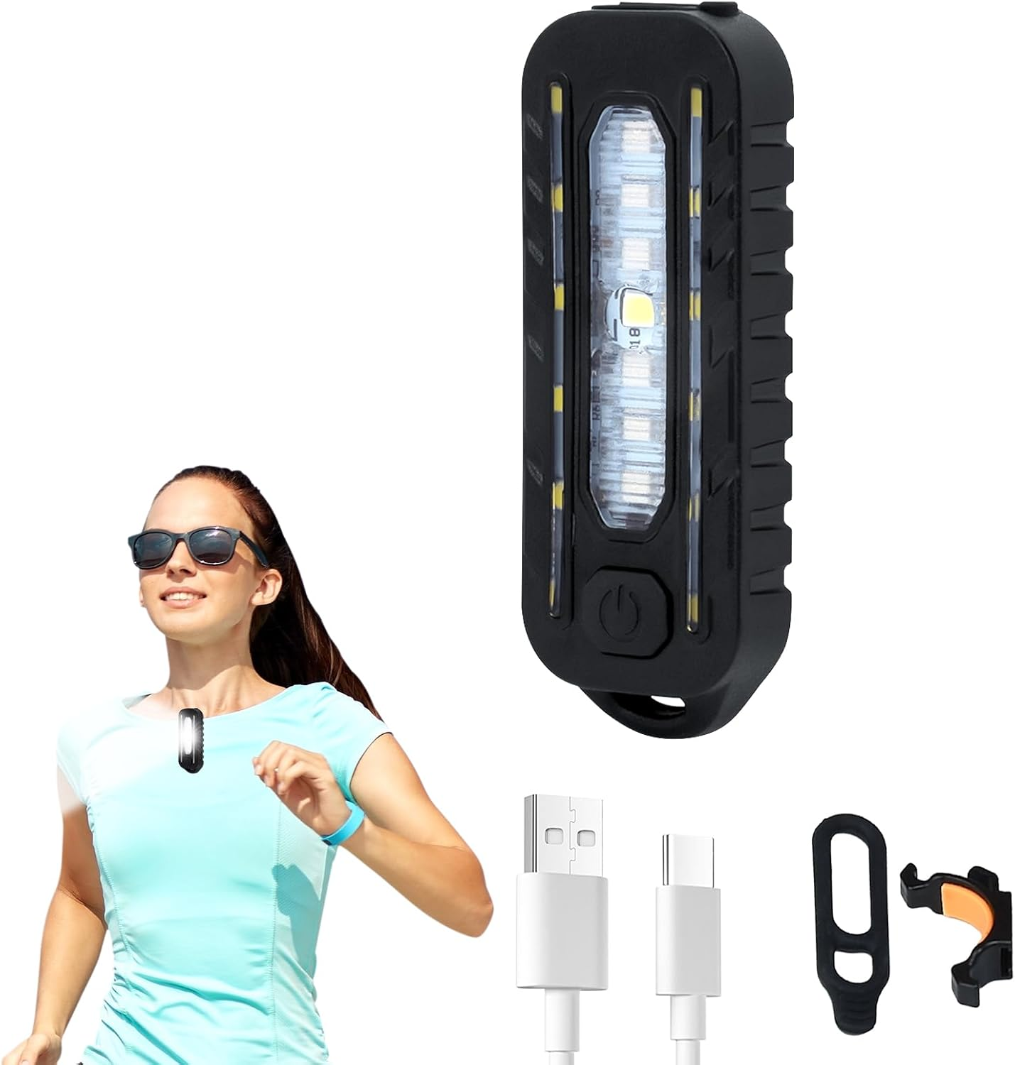 1PCS Rechargeable Clip-On Flashlight - Ultimate Running Light for Runners, Safety Light for Night Walking & Dog Walking, Enhanced Visibility & Nighttime Safety Gear image number 4