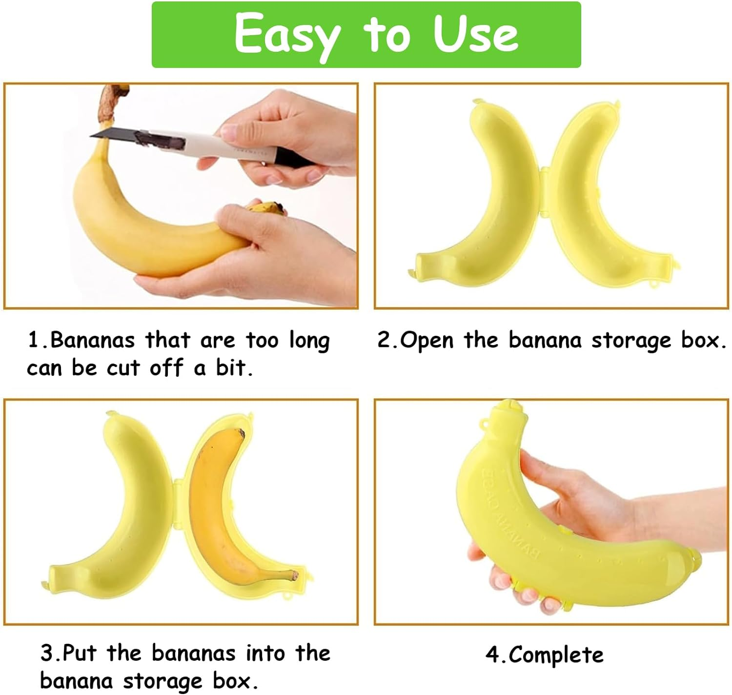 Banana Protector Cute Storage Holder Cases, Banana Case Protector Container Interesting,Banana Storage Box for Outdoor Travel Fruit Keep Fresh image number 4