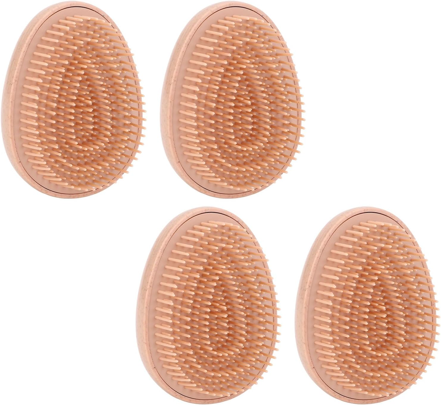 4Pcs Wheat Straw Hair Brush Egg Shape Detangling Brush Portable Styling Comb Hair Brush for All Hair Types