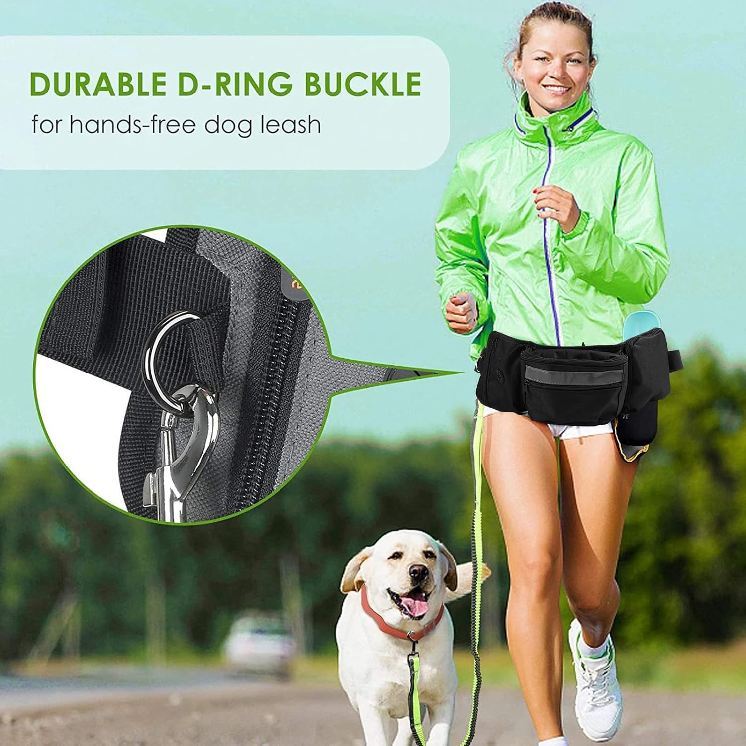 EVTSCAN Dog Training Waist Bag, with Hidden Bottle Holder, Multifunction Large Capacity Dog Training Waist Treat Pouch image number 6