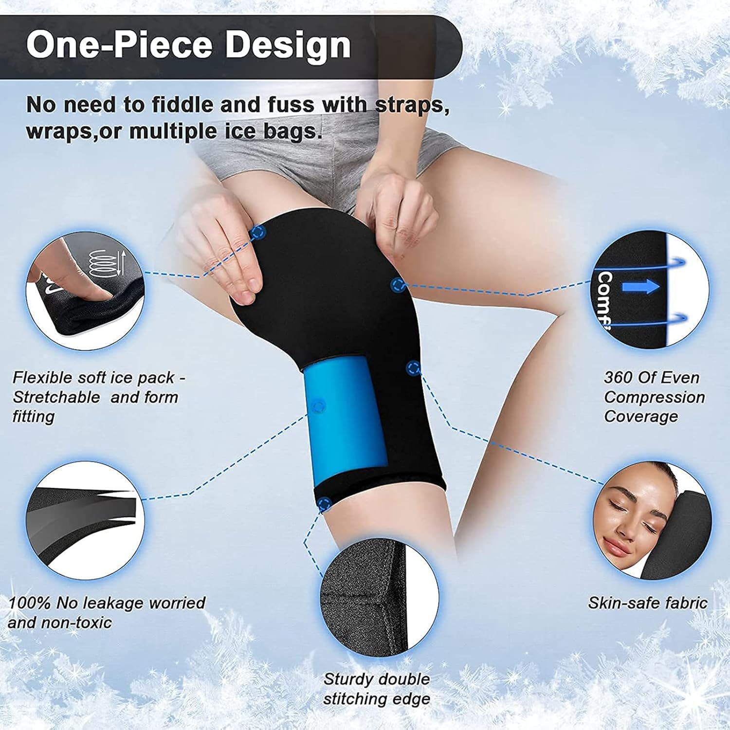 Elbow Ice Pack for Injuries Hot and Cold Therapy for Pain Relief Knee Gel Ice Wrap for Recovery Tendonitis and Tennis Elbow Gel Pack (S) image number 3