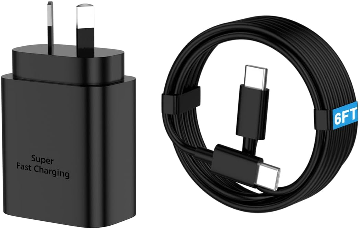 45W USB C Charger for Samsung Charger Type C Super Fast Charging with 6.6FT Type C Cable 2M Compatible with Galaxy S25 Ultra/S25/S24 Ultra/S24/S23 Ultra/S23/S22/S21/S20 Adapter Wall Fast Charger image number 4
