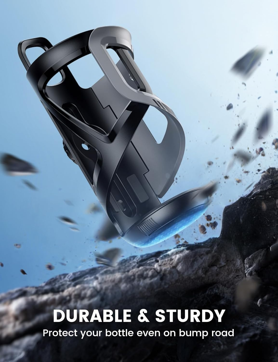 Lamicall Bike Water Bottle Holder - [Fit 2.36-3.38" Diameter Bottle] [Hidden Tracker Storage] Bicycle Cup Holder, Cycling Drink Cage with Screw Tool, for Road Mountain Kids Bikes, Fits 58-86Mm Bottles image number 4