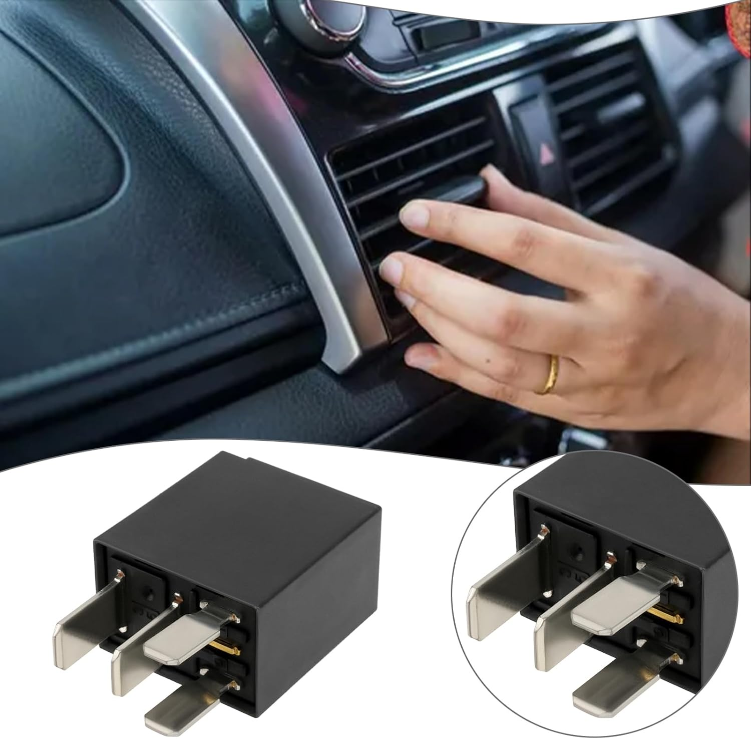 SING F LTD 2Pcs 12V 20A 4Pin HFV6/012H-TR New Energy Battery Car Air Conditioning Fan Relays Compatible with Lancia Compatible with Fiat Compatible with Alfa Romeo Black