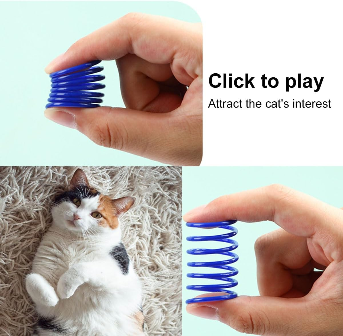Interactive Spiral Cat Toy, Cat Spring Toys, Cat Toy Spiral, Colourful Spiral Cat Toy, Plastic Spiral Feathers Interactive Toy, Interactive Cat Toy for Cats, 20 Pieces image number 4