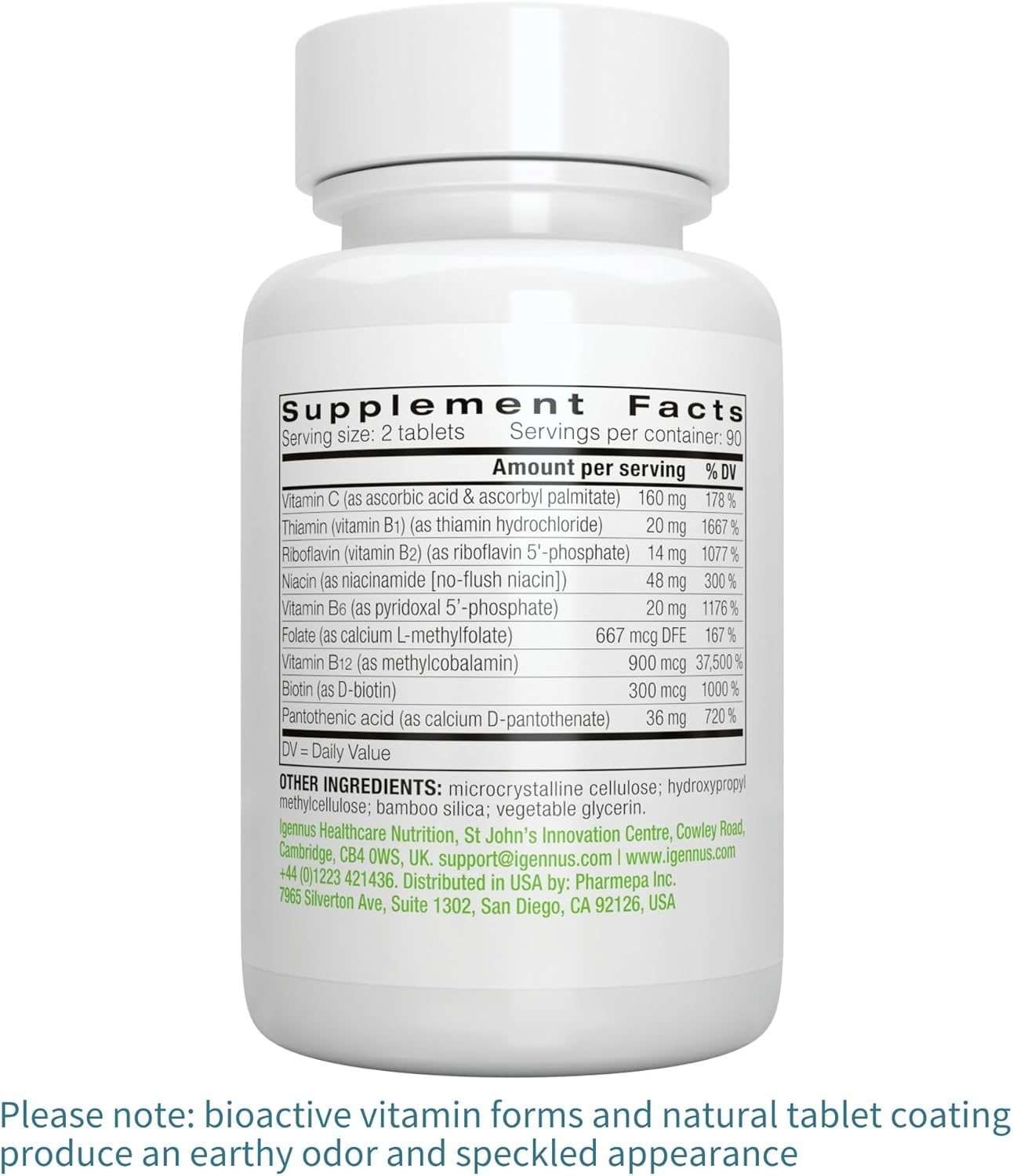 Super B-Complex &ndash; Methylated Sustained Release B Complex & Vitamin C, Folate & Methylcobalamin, Vegan, 180 Small Tablets