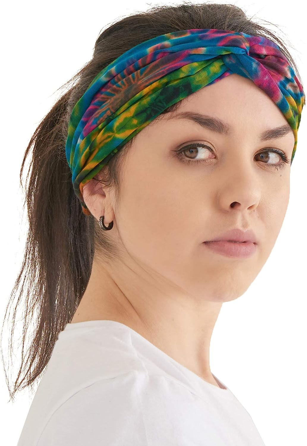 Women'S Boho Tie Dye Headband - Fashion Bandanas Turban Headwrap Twist Knot Hippie Hairband Hair Wrap D
