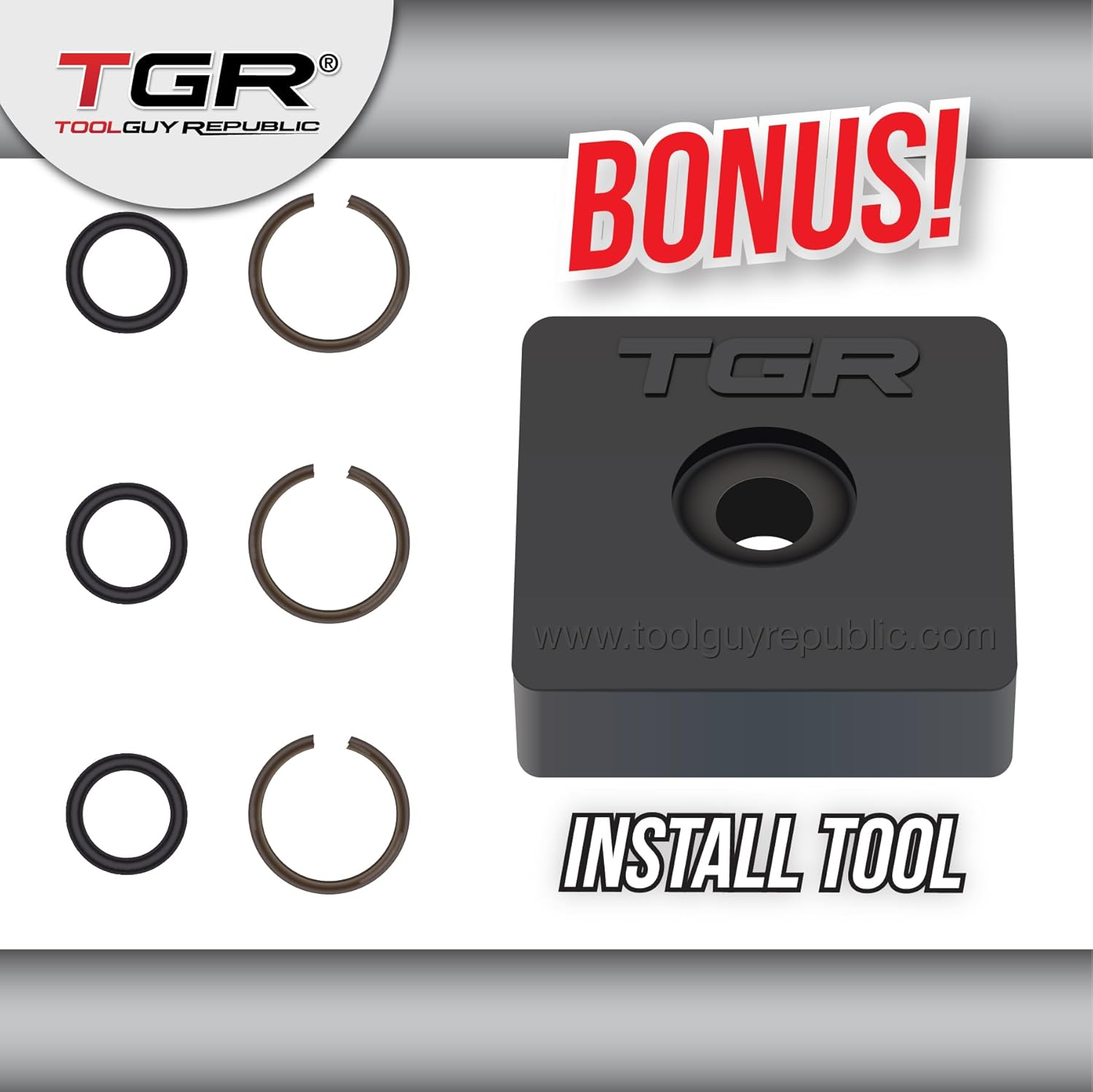 TOOLGUY REPUBLIC 3/8" Impact Retaining Ring Clip with O-Ring Fits Milwaukee Type Wrenches - 3 Sets image number 5