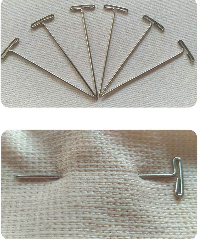 1Set Weaving Thread Polyester Sewing with 50PCS Wig T Pins,20Pcs 63Mm+76Mm C Type Needles Curved Hair Needles Black Sewing Cord