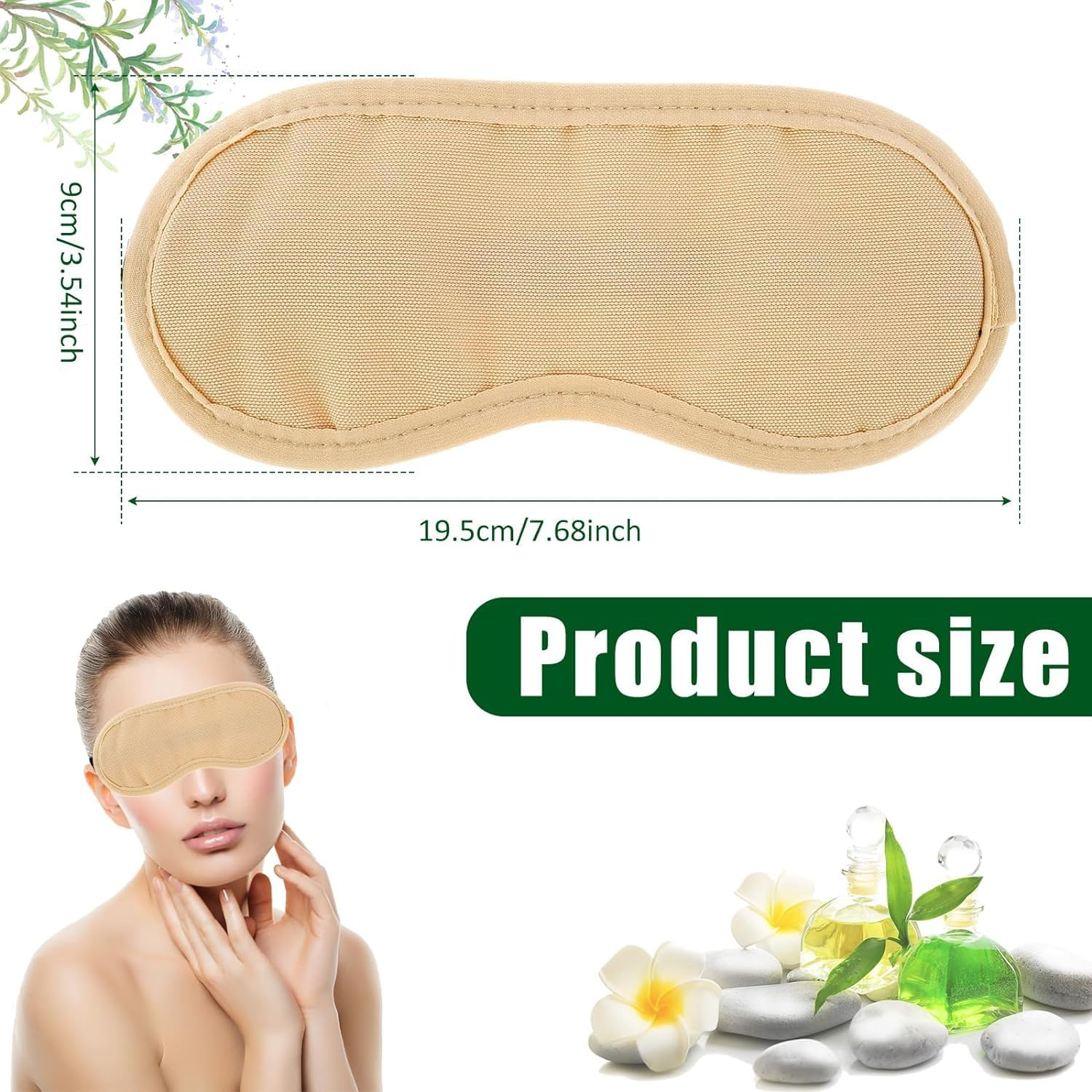 2 Pcs Castor Oil Pack Wrap for Eyes, Castor Oil Pack Wrap Organic Cotton, Reusable Castor Oil Wrap Sleeping Mask Treatment for Detox with Adjustable Elastic Strap Keepatin (Not Included Castor Oil) image number 6