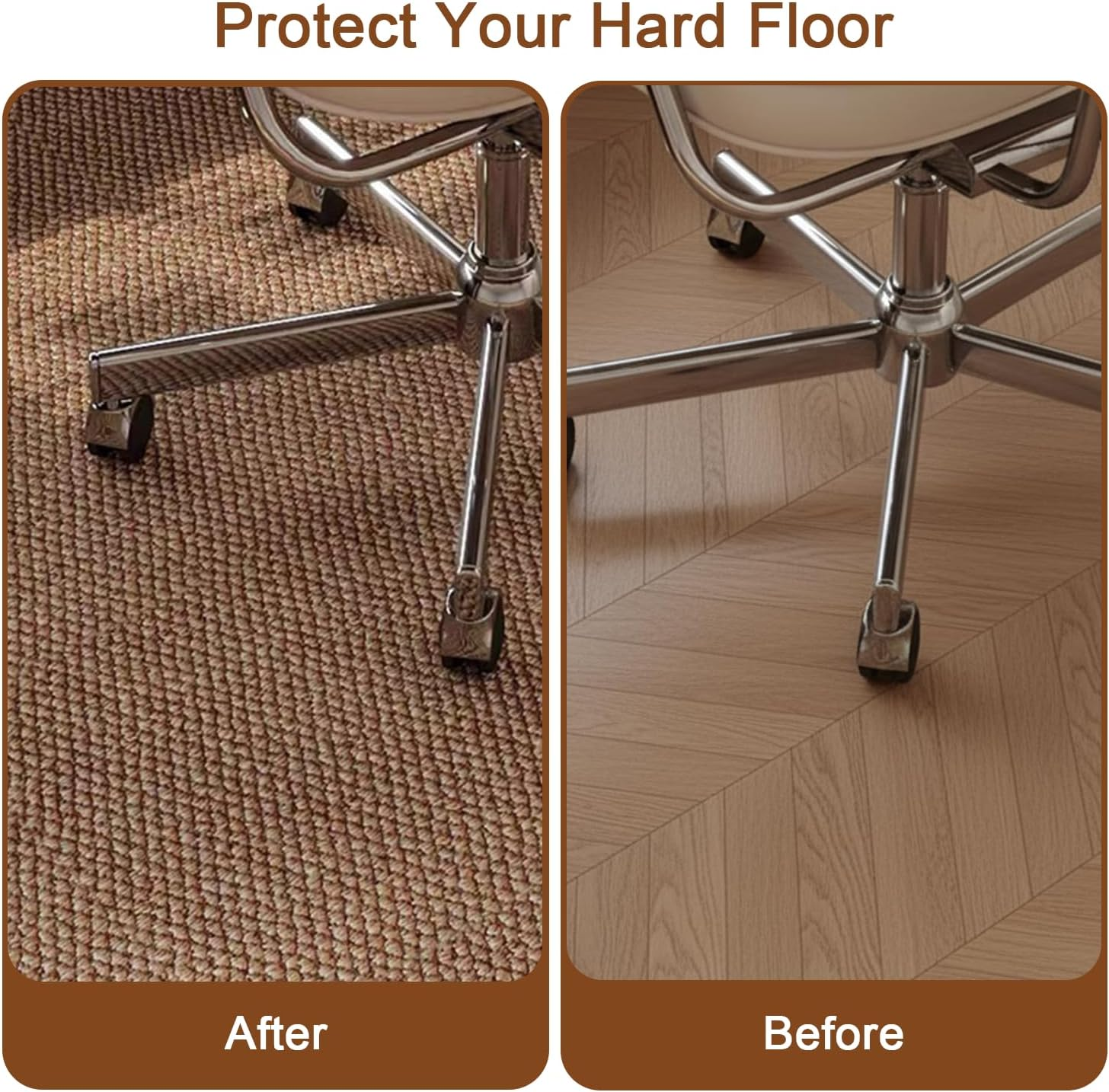 Office Chair Mat for Carpet/Hardwood Floors, Anti-Slip Desk Chair Mat, Multi-Purpose Floor Protector & Large Floor Mat for Office Chairs.(120X80Cm image number 2