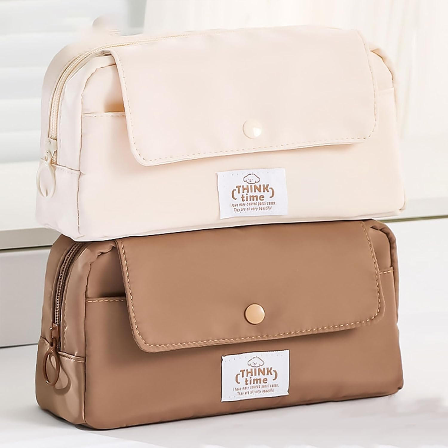 Practical Spacious Pencil Storage Bag with Zipper for School Office Supplies Durable Material Home Accessories image number 5