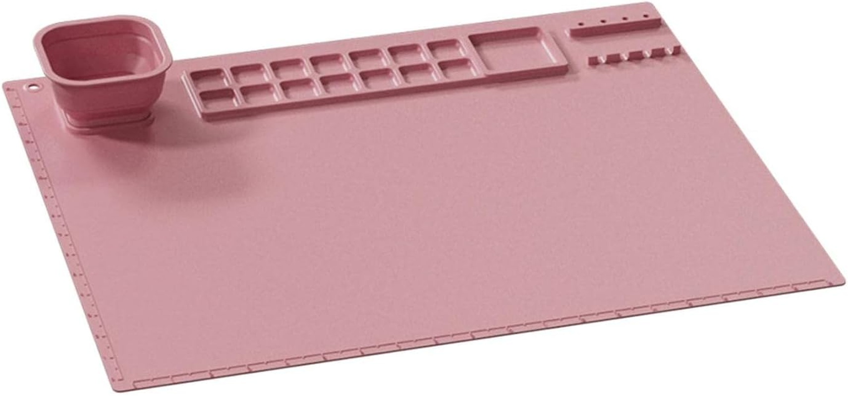 Large Silicone Craft Mat with Cup Holder and Ruler Line- Thick Non-Slip Silicone Art Mat for Painting and Crafts, 17.7"X13.7" image number 5