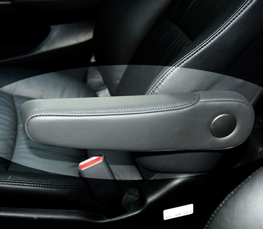 Black Leather Seat Armrest Covers for 2005-2010 Honda Odyssey (Leather Part Only) - Black image number 3