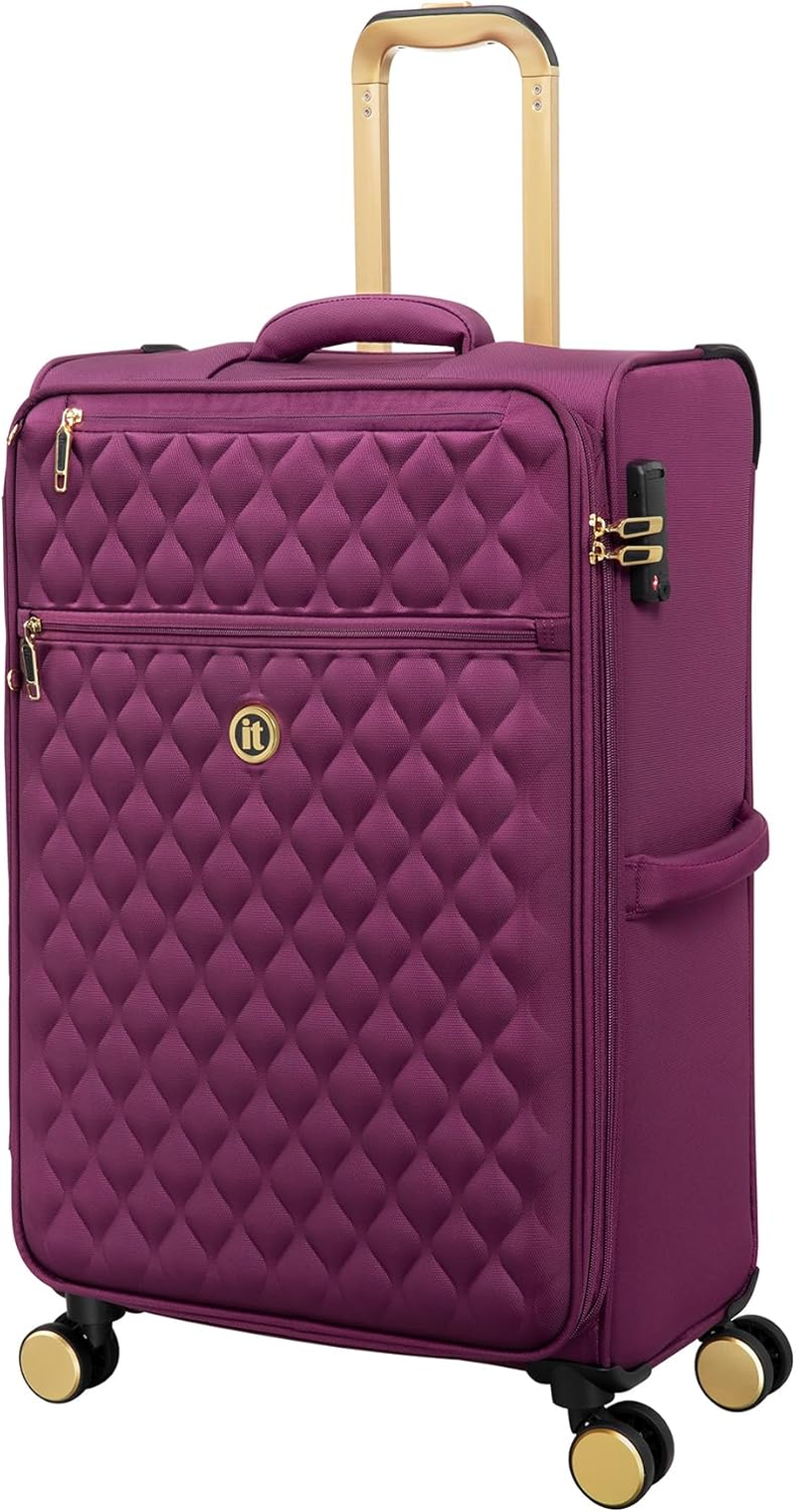 It Luggage Glimmering 28" Softside Checked 8 Wheel Expandable Spinner