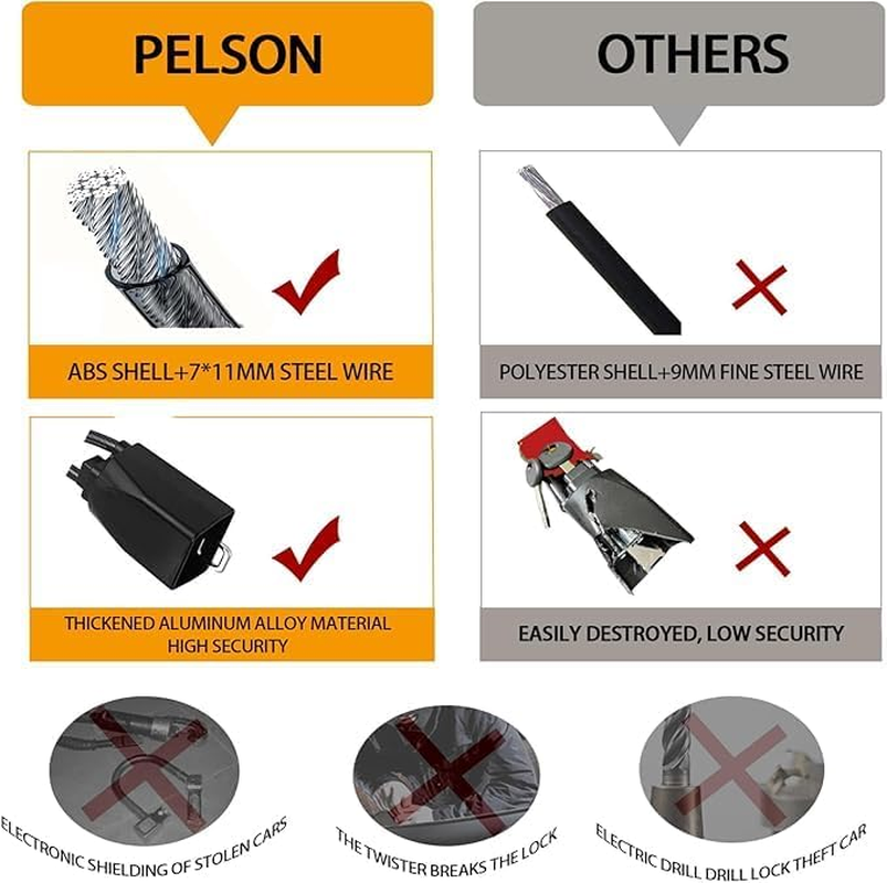 Car Steering Wheel Lock with 3 Keys &ndash; Anti-Theft Device &ndash; Universal Fit for Most Cars, Suvs & Vans &ndash; Adjustable Seat Belt Buckle Lock &ndash; High Security Vehicle Protection, Durable Car Accessory (Black)