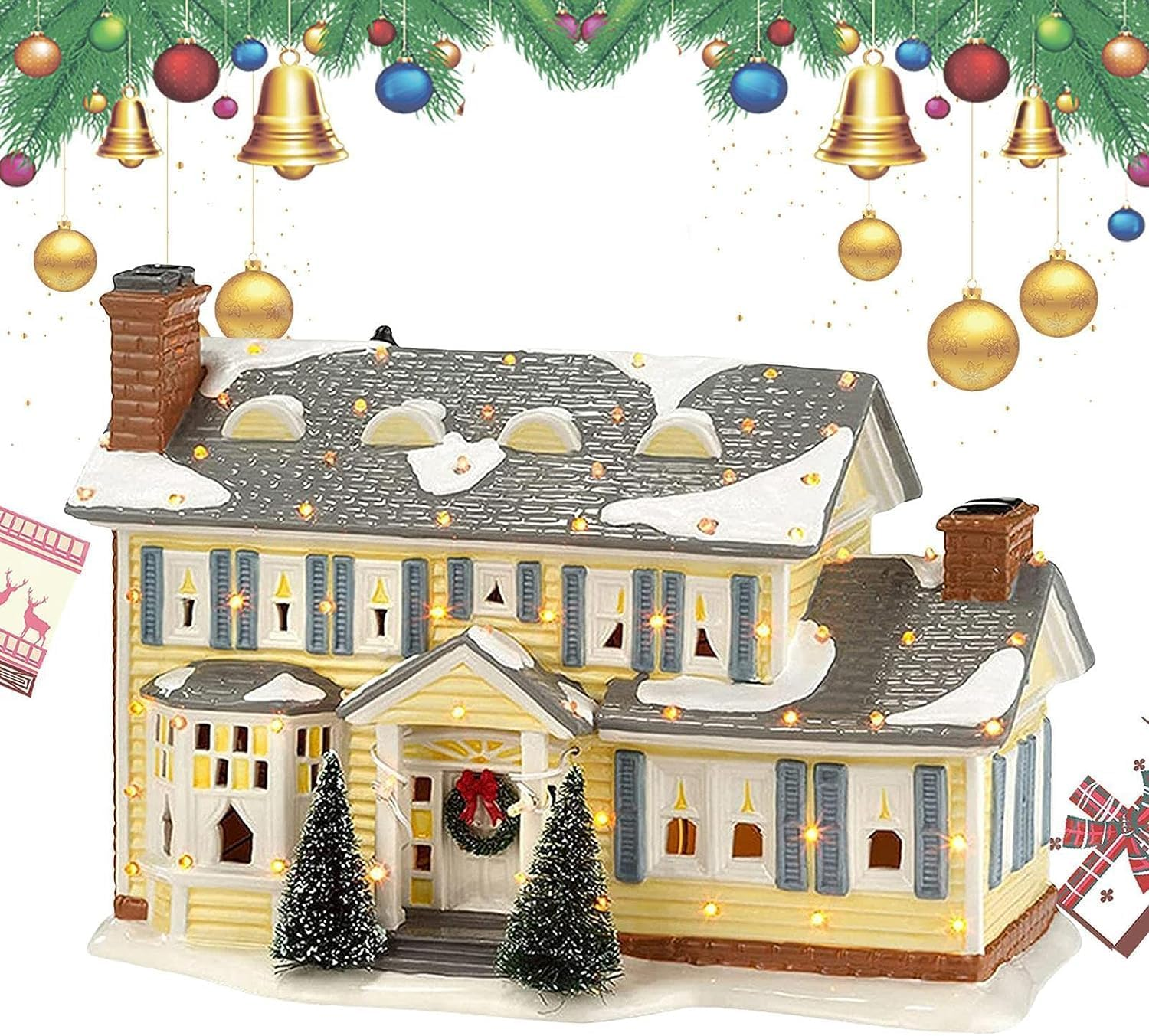 Santa House Village - 3D Resin Christmas Village for Home Decoration,Luminous Christmas Village Small Parts Decoration, Waterproof Country Street Scene Resin Ornament, Great Gift image number 4
