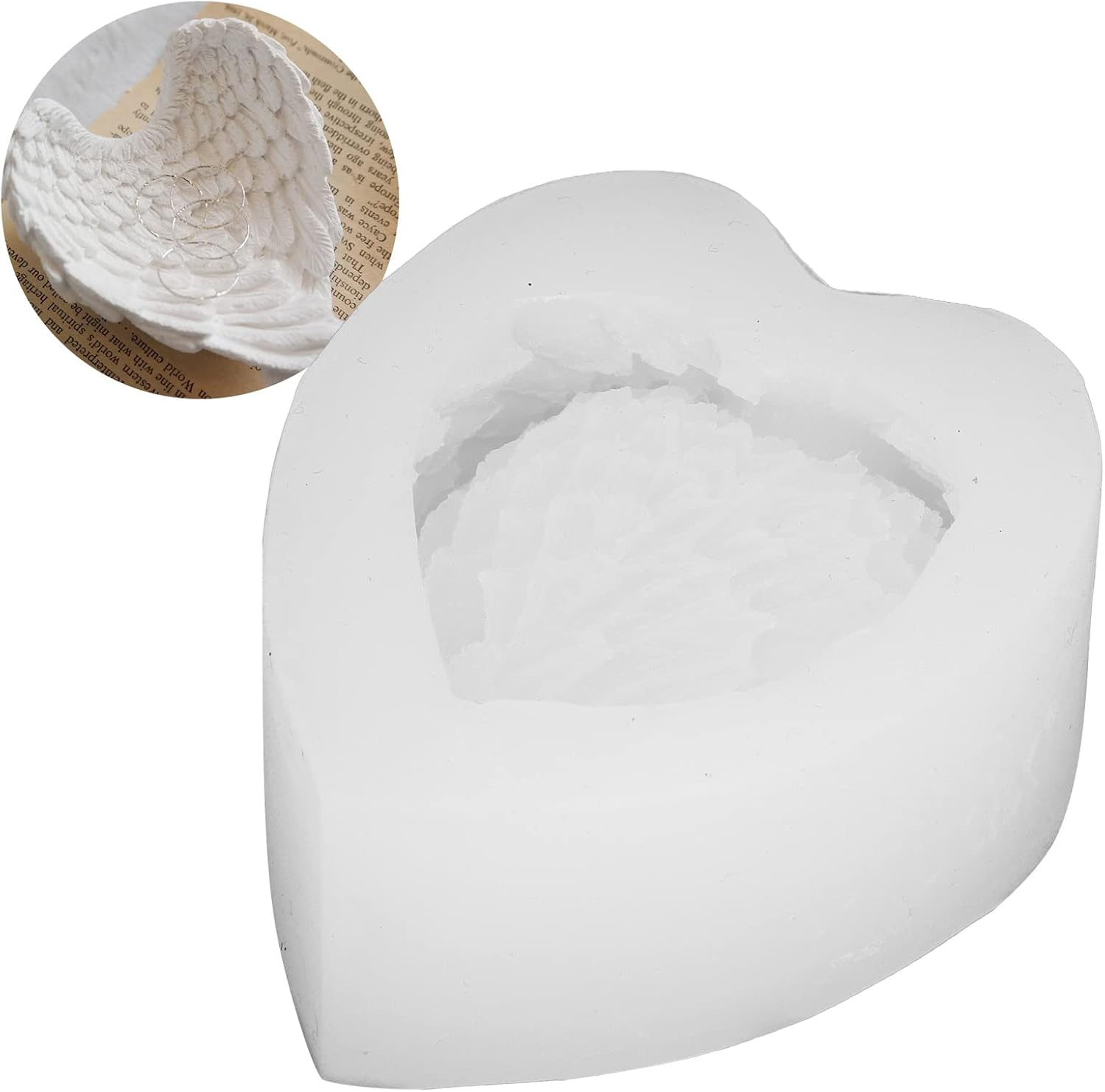 Silicone Mould Feather Wing Shape DIY Storage Box Handmade Mold for Jewelry Organizer Craft Supplies Transparent Color 8.5Cm X 7.5Cm X 3.5Cm image number 5