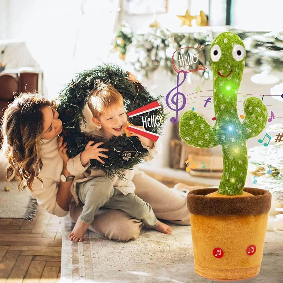 Tiktok Dancing Cactus Talking Toy,Sing/Wriggle/Recording Soft Plush Interactive Toy Figures Repeat What You Say and Sing/Electronic Mimicking Cactus Toy for Kids Baby/ 120 Popular Songs image number 1