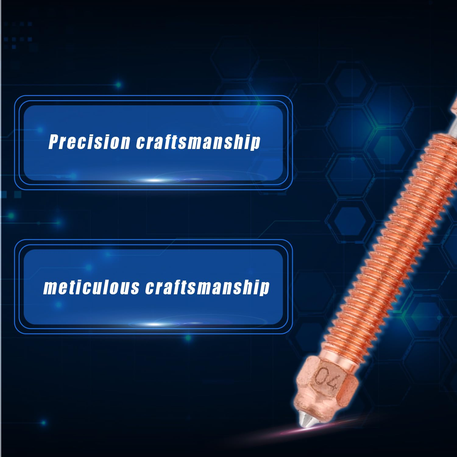 3Pcs 0.4Mm Combination Nozzle Kit for Creality K2 Plus, Upgraded K2 plus Unicorn Nozzle Replacement Kit with Titanium Alloy Copper Alloy Hardened Steel for Creality Hi Printer image number 4