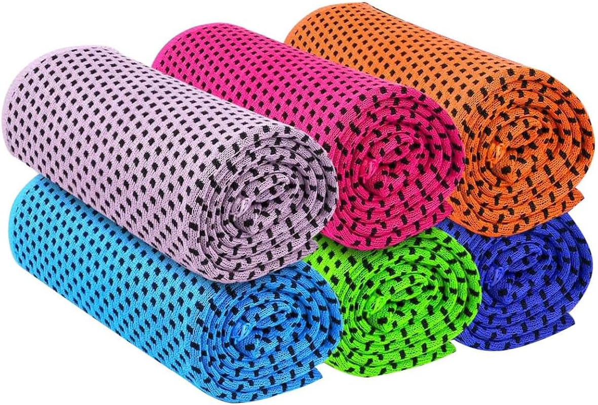 Idopick 6 Pack Gym Cooling Towels, Soft Breathable Towel for Men Gym Workout Microfiber Towel for Neck and Face, Instant, Cooling Towel for Working Out, Yoga Towel, Quick Dry for Running,Camping image number 1