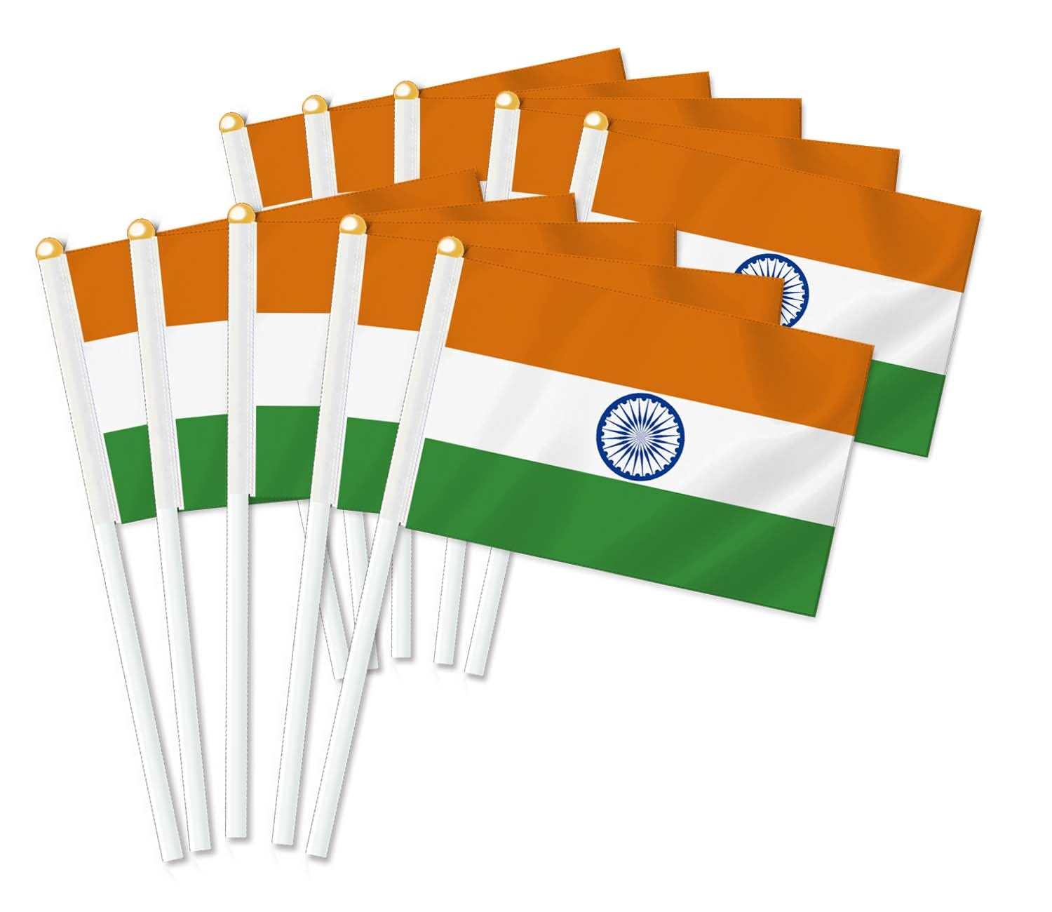 10 PCS India Handheld Small Flag, Indians Hand Held Mini Decor Decoration Banner image number 3