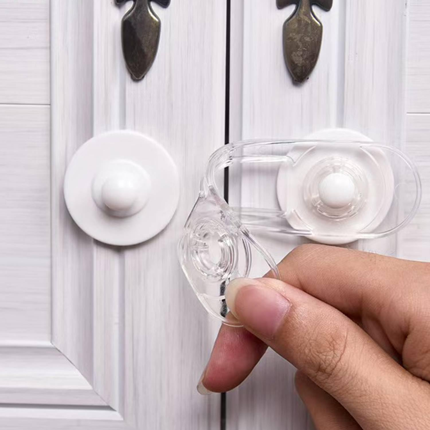Child Safety Cabinet Locks - (10 Pack 11Cm) Baby Proofing Latches to Drawer Door Fridge Oven Toilet Seat Kitchen Cupboard Appliance Trash Can with 3M Adhesive - Adjustable Strap No Drill No Tool image number 3