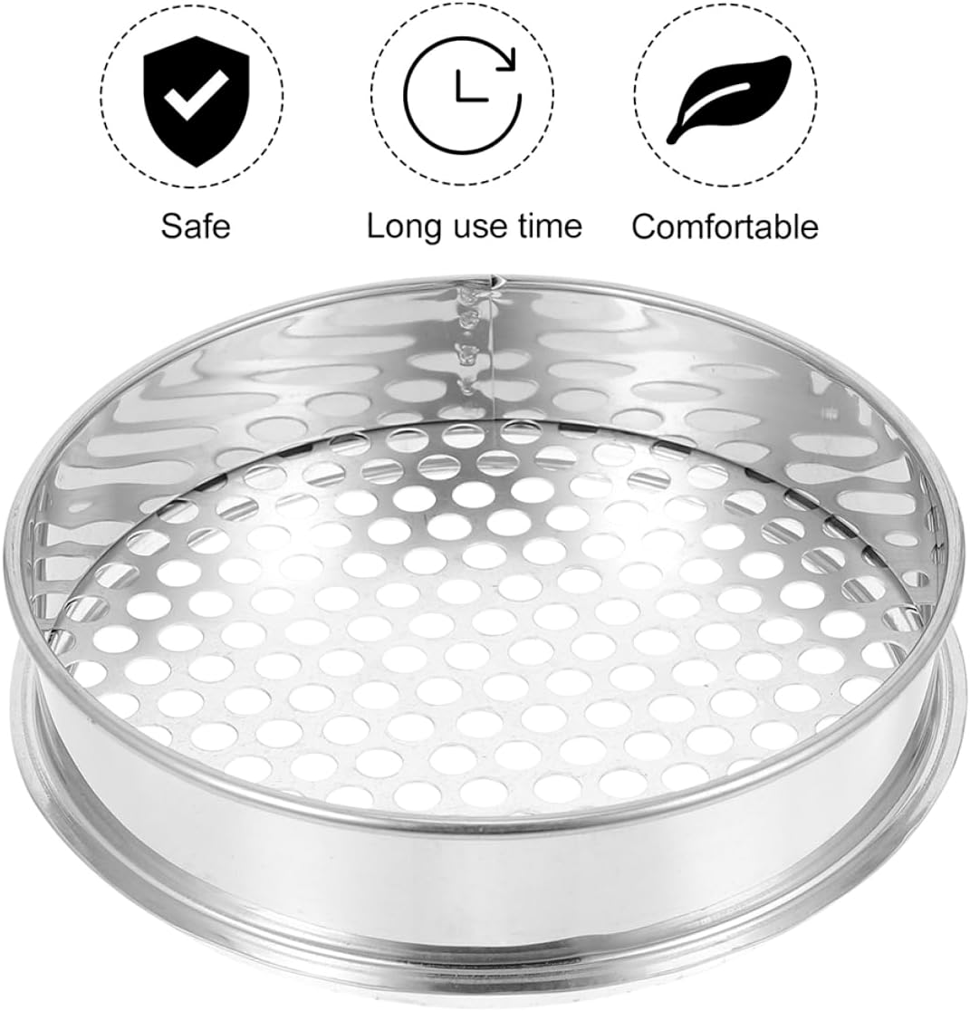 2Pcs Stainless Steel Soil Sifting Pan Mesh Sieve for Garden Planting Mesh Sieve Essential Gardening Tool image number 3
