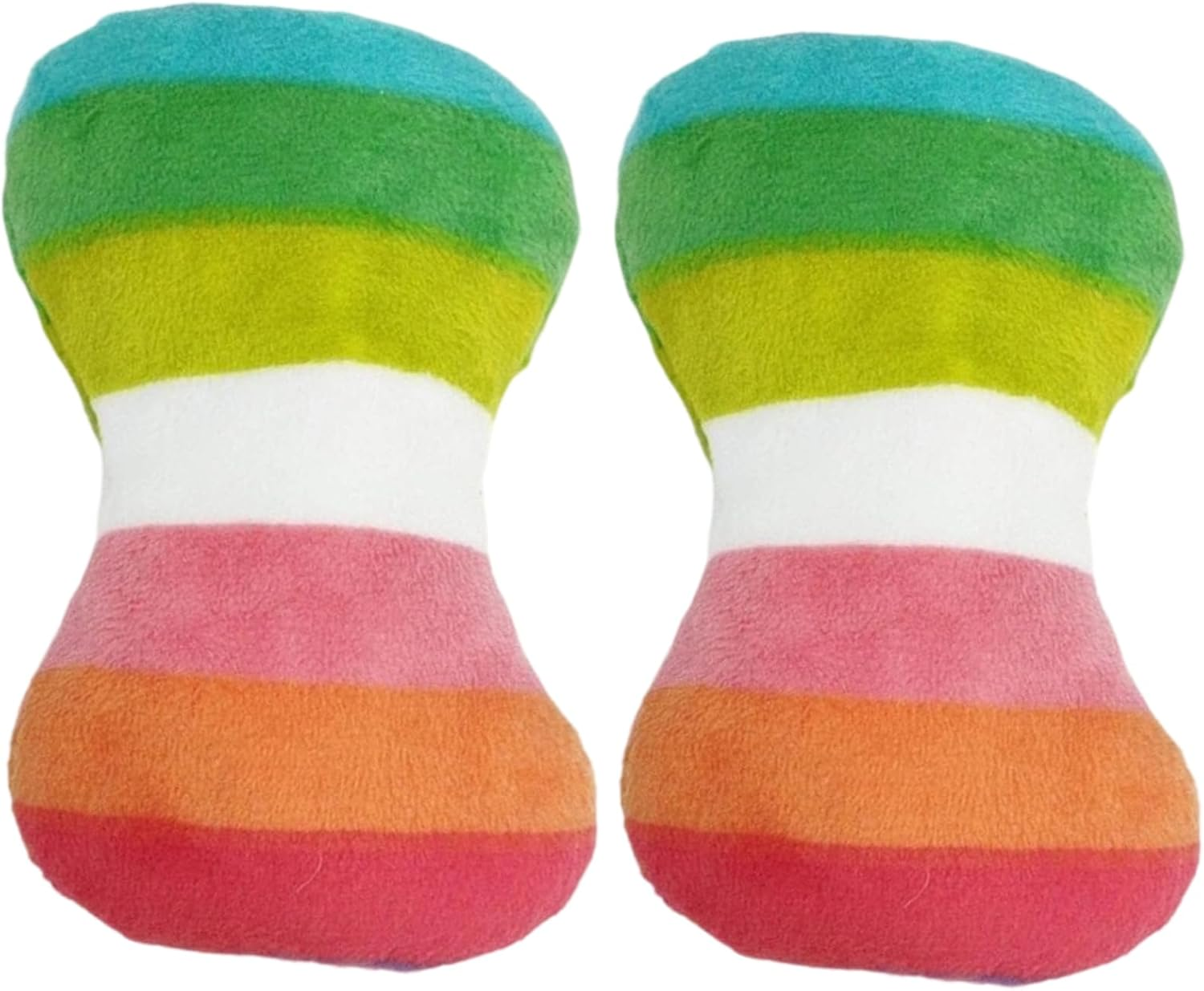 2Pcs Dog Plush Vocal Rainbow Dog Bone-Shape Chewing Pet Supplies for Pet Playing Use Adorable Quality and Practical Attractive and Professional Bone with Puncture Resistant Squeaker, Chew image number 2