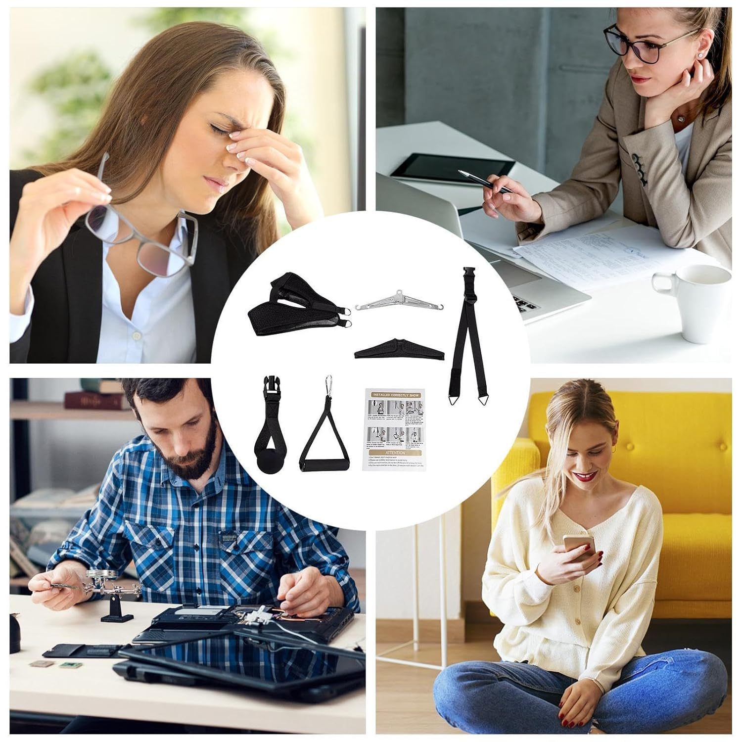 Neck Traction | Neck Traction Devices for Home Use,Portable Neck Stretcher Hammock for Neck Relief, Physical Aids for Neck Decompressor image number 5