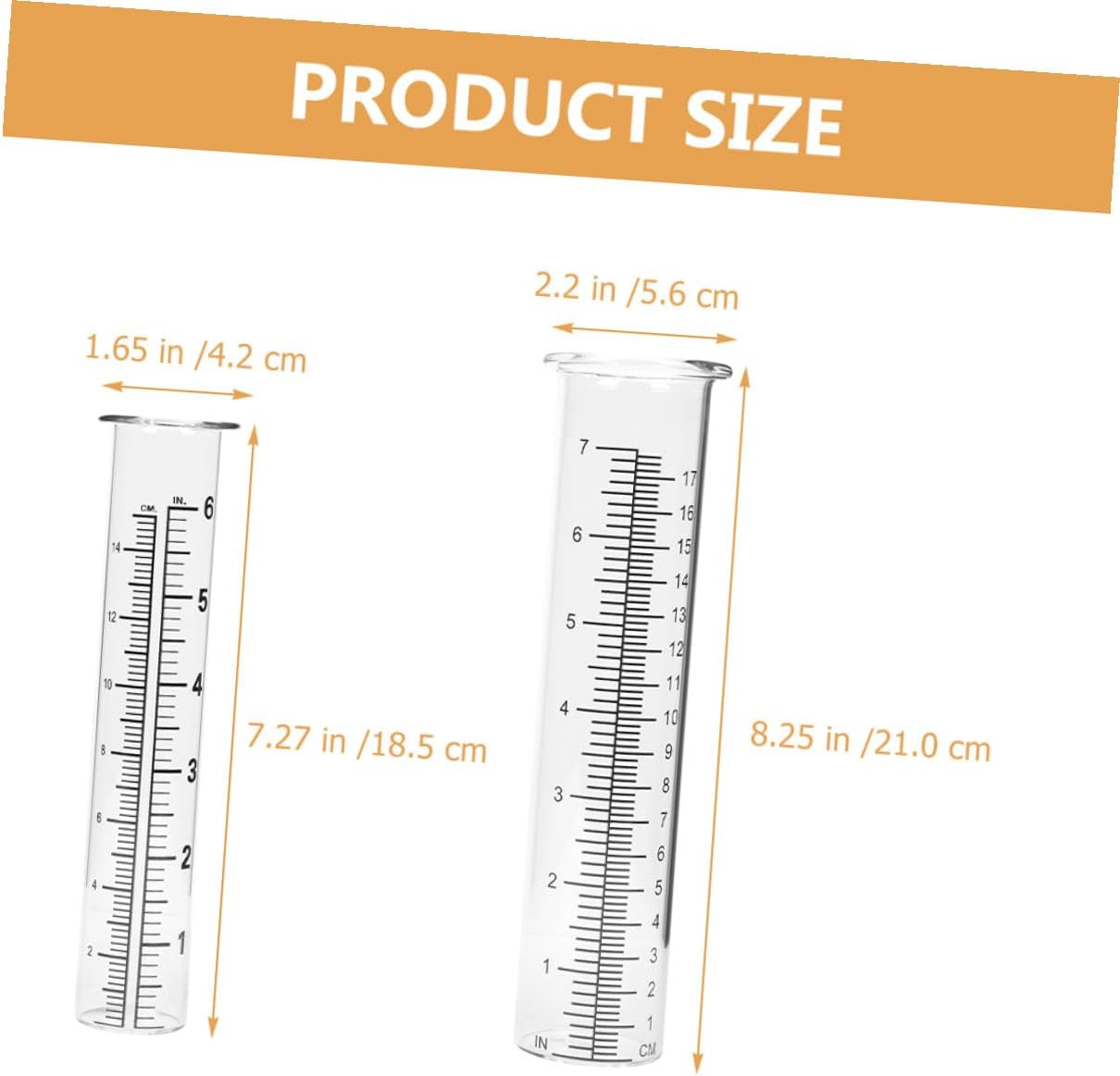 Gadpiparty 4Pcs Professional Glass Rain Gauge Replacement Tubes with Clear Scale Accurate Outdoor Measuring Cylinders for Garden Lawn Easy to Read Numbers Practical Rainfall Measurement Tools image number 6