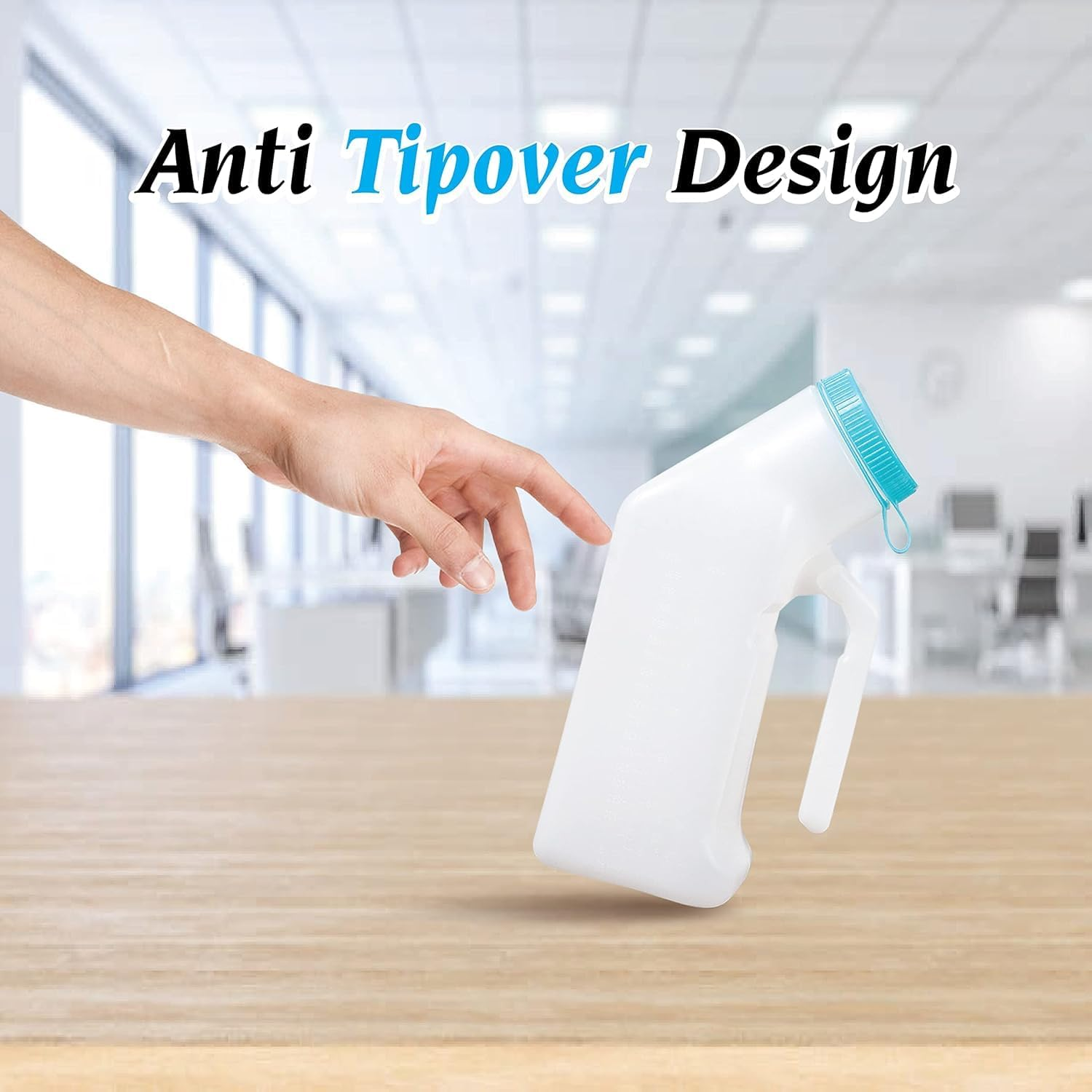 Portable Urinals for Men and Elderly 1000Ml Urine Jar Spill Proof, Plastic, Urinal Bottle for Men Glow in the Dark Screw Cap - for Urine Collection and Travel Pee Bottle (2) image number 2