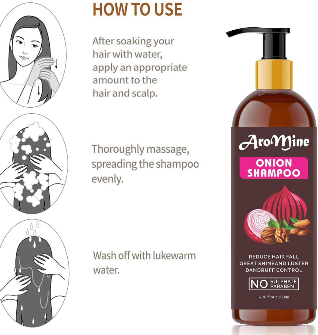 Natural & Organic Red Onion Shampoo - Paraben & Sulphate Free, 200Ml image number 3