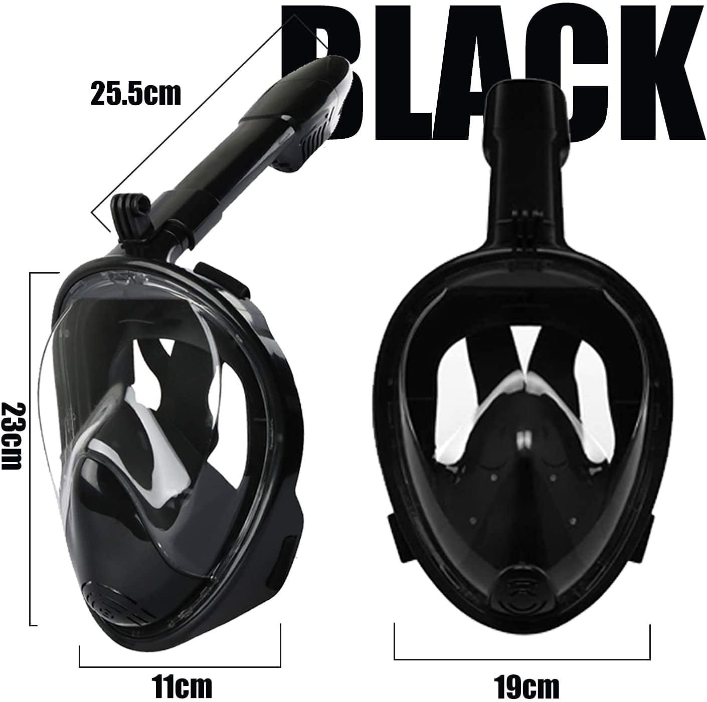 Diving Mask with 180 &deg; Field of View, Full-Face Snorkeling Mask, Anti-Fog / Leak-Proof Diving Mask, Full-Face Mask(S/M) image number 4