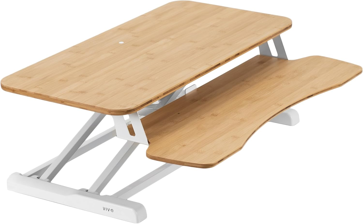 VIVO 81Cm Desk Converter, K Series, Height Adjustable Sit to Stand Riser, Dual Monitor and Laptop Workstation with Wide Keyboard Tray, Rustic Vintage Brown Top, Black Frame, DESK-V000KN