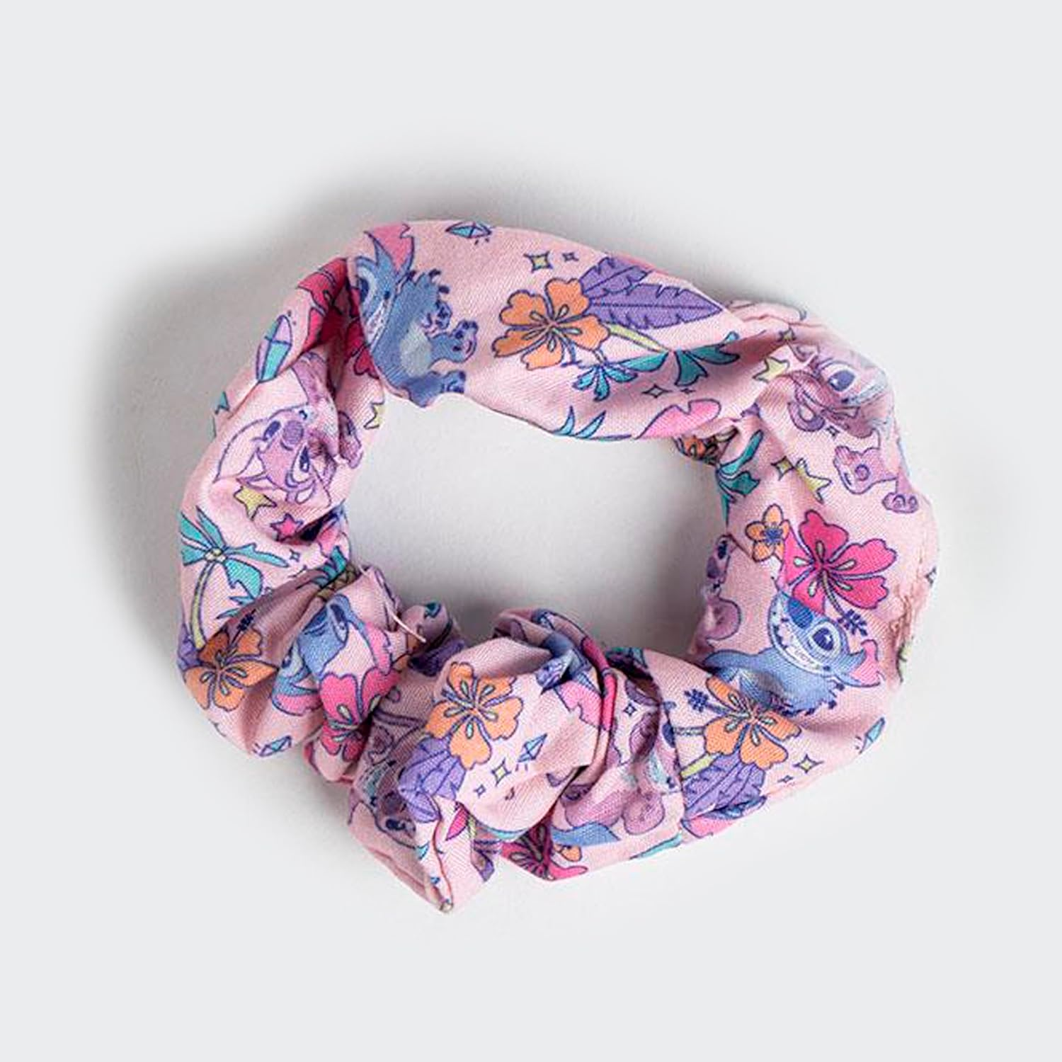 Disney Stitch Hair Scrunchies for Girls and Women, Non-Slip and Soft Ponytail Holder - 3 Scrunchies Set (2 Printed, 1 Solid Colour) image number 6