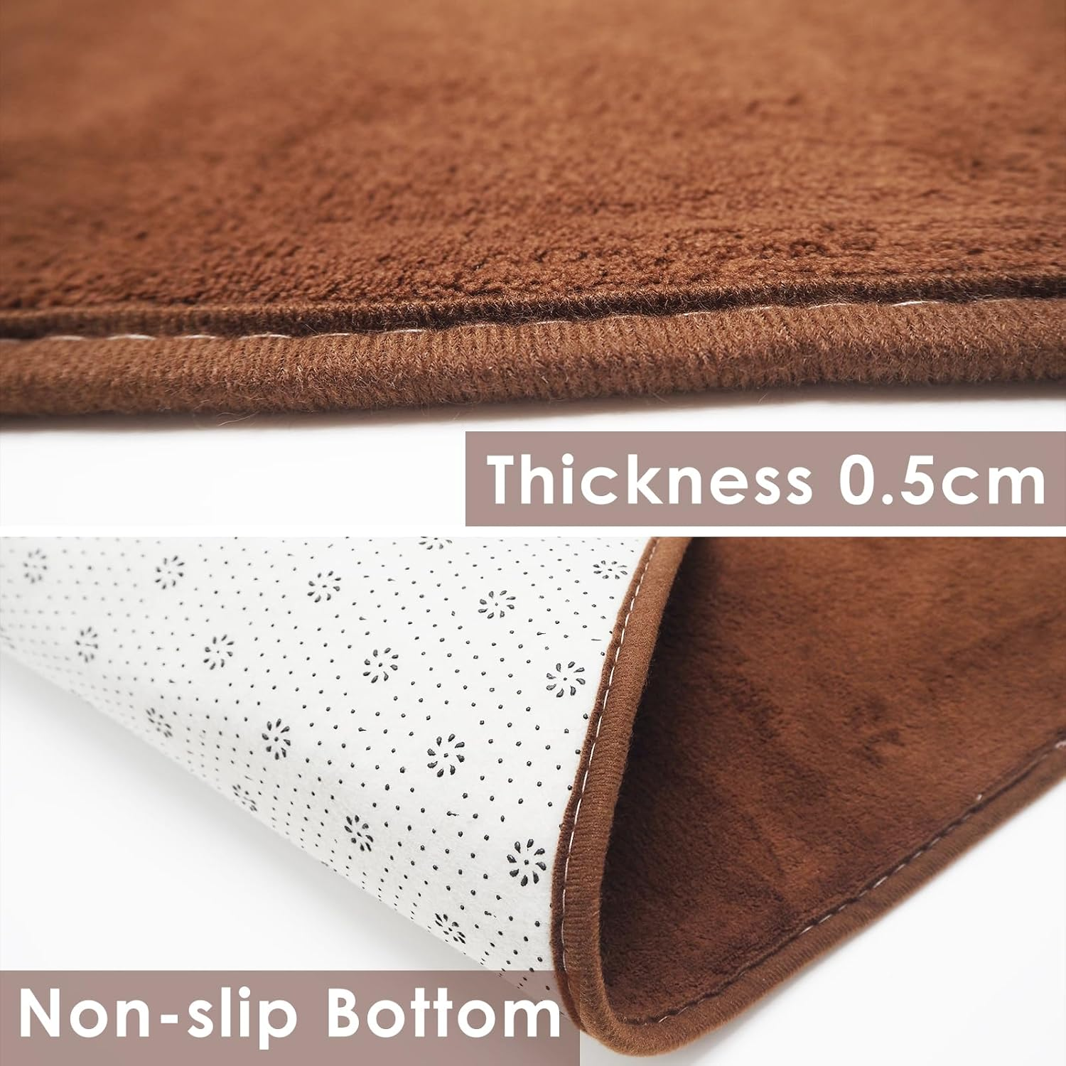 Area Rug Playmat for Kids, 1Cm Thick Coral Velvet Non-Slip Fluffy Carpet, Modern Washable Soft Fur Floor Play Mat Throw Rugs for Living Room,Bedroom,Playroom (Brown, 200X120Cm) image number 1