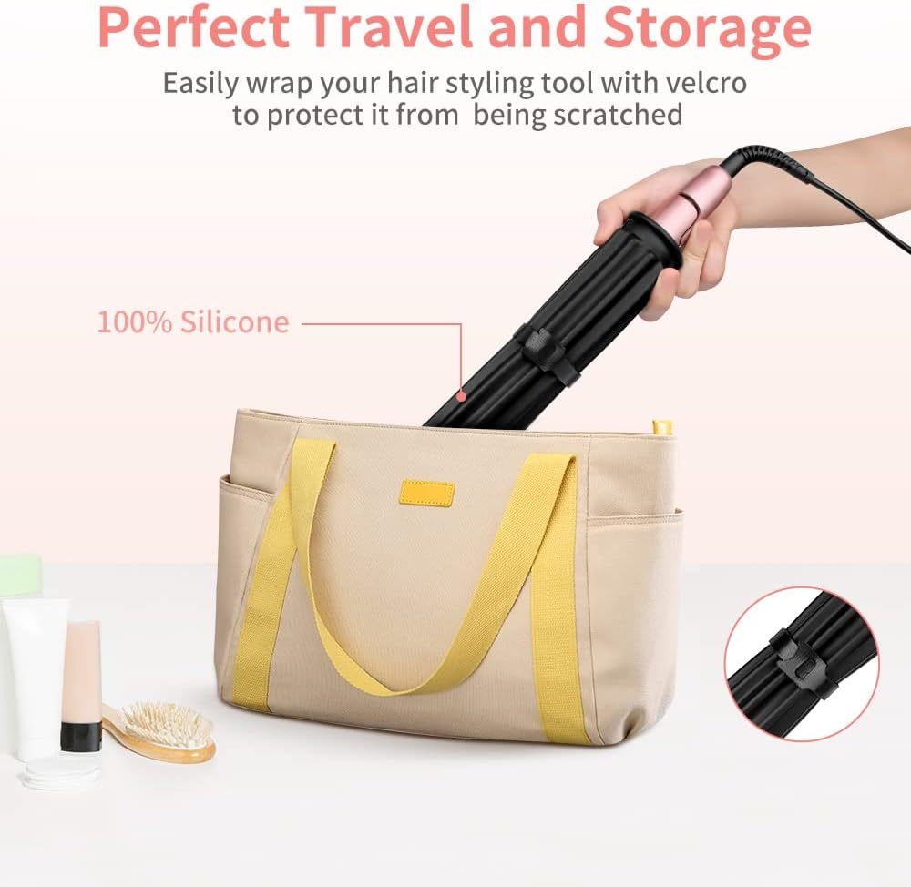 Oversize 15.7" X 11.8" Heat Resistant Mat, Portable Travel Silicone Heat Mat for Curling Irons, Flat Irons, Hair Straightener and Hot Hair Styling Tools, Hot Iron Holster, Vanity Pad with Ties Black image number 2