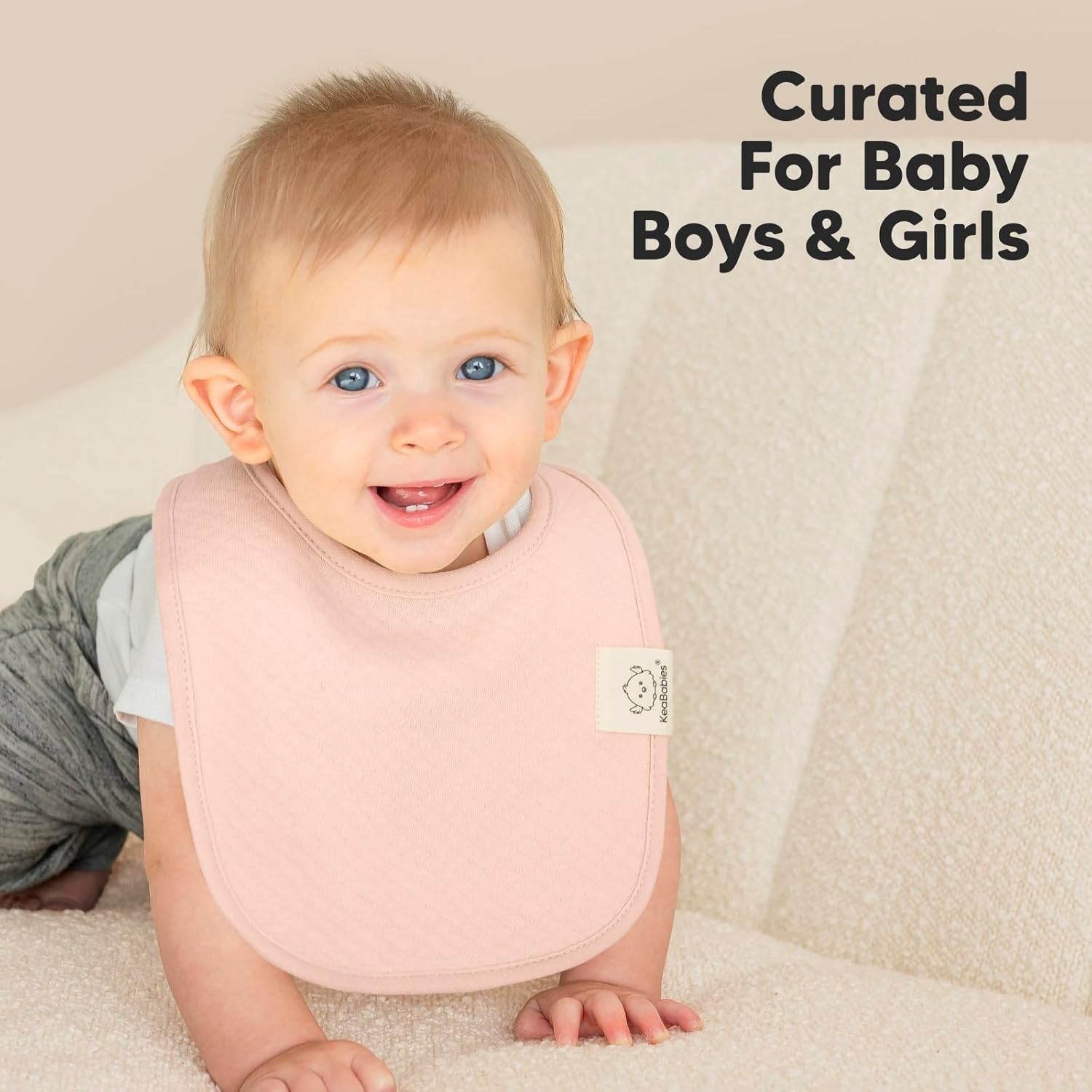 8-Pack Organic Baby Bibs for Girls, Boys - Quilted Cotton Cloth Baby Drool Bibs for Drooling and Teething Toddler, Newborn Dribble Cloth, Infant, Soft & Super Absorbent (Dawn) - Hunter image number 5