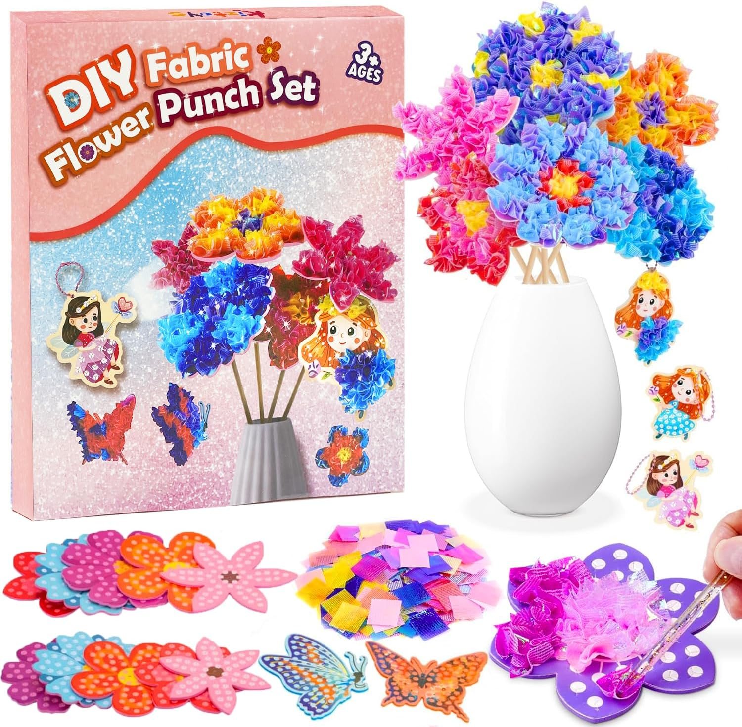 Arts and Craft Kits for Kids Poke-In Art Gifts for 4 5 6 7 8 Year Old Girls Birthday Presents Kid Craft Activity Party Favors Supplies Educational Toys Flower Gifts for Girls Toys Age 4-12 image number 1