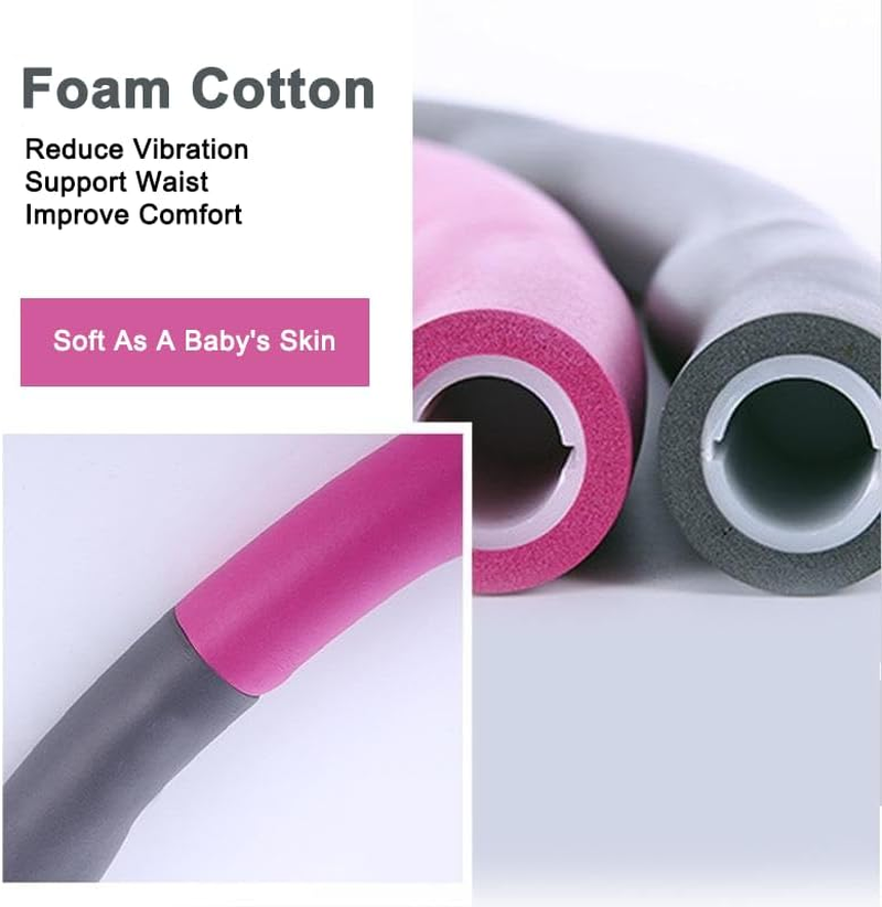 Fitness Hula Hoop Adult Beginner - Hula Hoop for Adults - Detachable and Portable - Exercise Holahoop with Jump Rope, Resistance Band and Carry Bag image number 2