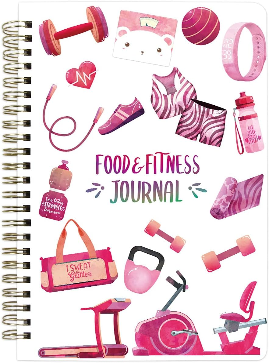 Food Nutrition Fitness Journal Weight Loss Wellness Workout Calorie Counter Log Diary Notebook Planner Diet Meal Exercise Training Health Tracker 6.1" X 8.5"