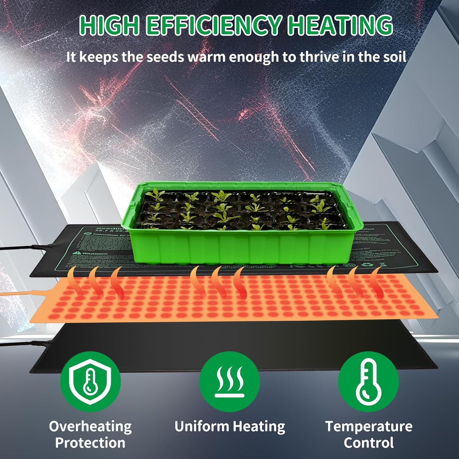 Seedling Heat Mat and Thermostat Controller Combo Set AU Plug for Seed Germination Plant Propagation Warm Hydroponic Heating Pad 52 X 25Cm image number 1