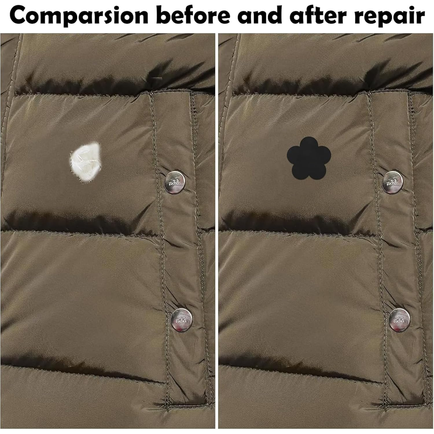 12 Sheets Repair Patches for down Jackets,Nylon Repair Patch,Self Adhesive Patch Waterproof Repair Patches,Large Area No-Sew Iron on Fabric Stickers,Punching Jacket Repair Self Adhesive Stickers image number 1