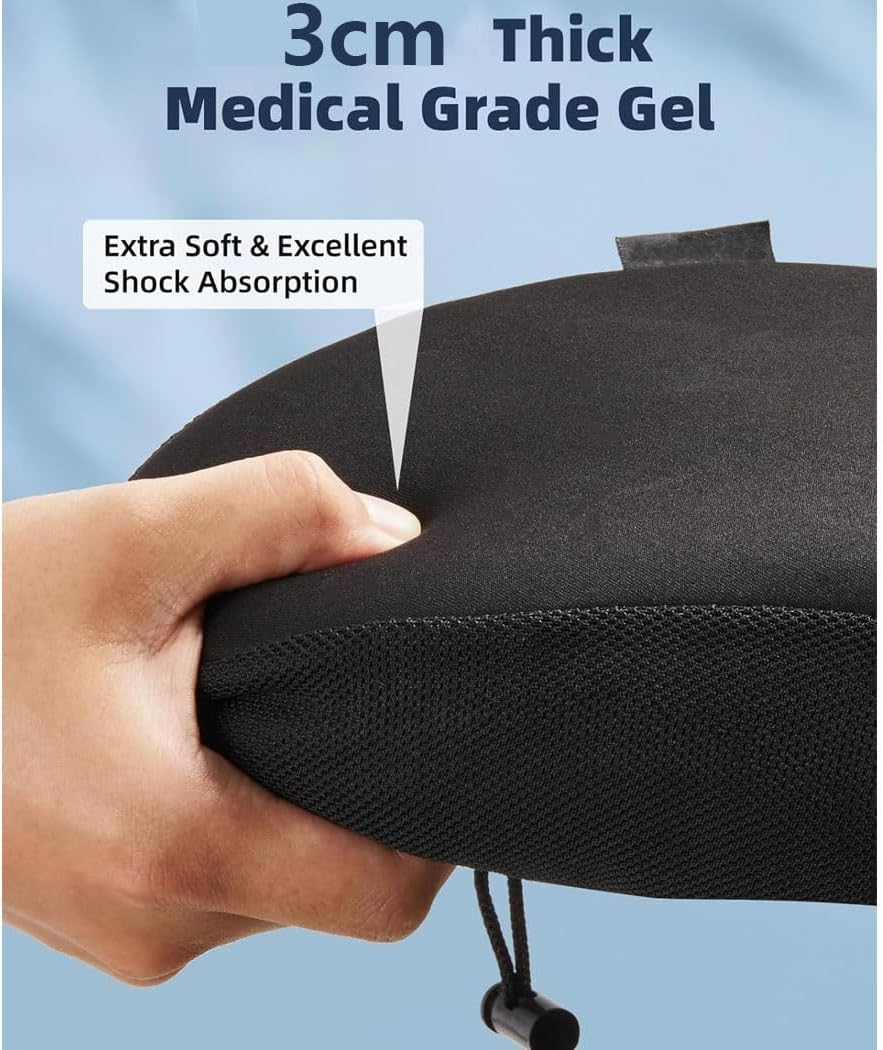 Bike Seat Cushion, Padded Gel Bike Seat Cover for Men & Women, Wide Comfortable Exercise Bike Seat Cushion Cover, Soft for Spin Indoor Outdoor Cycling Class Mountain Stationary Bikes image number 4